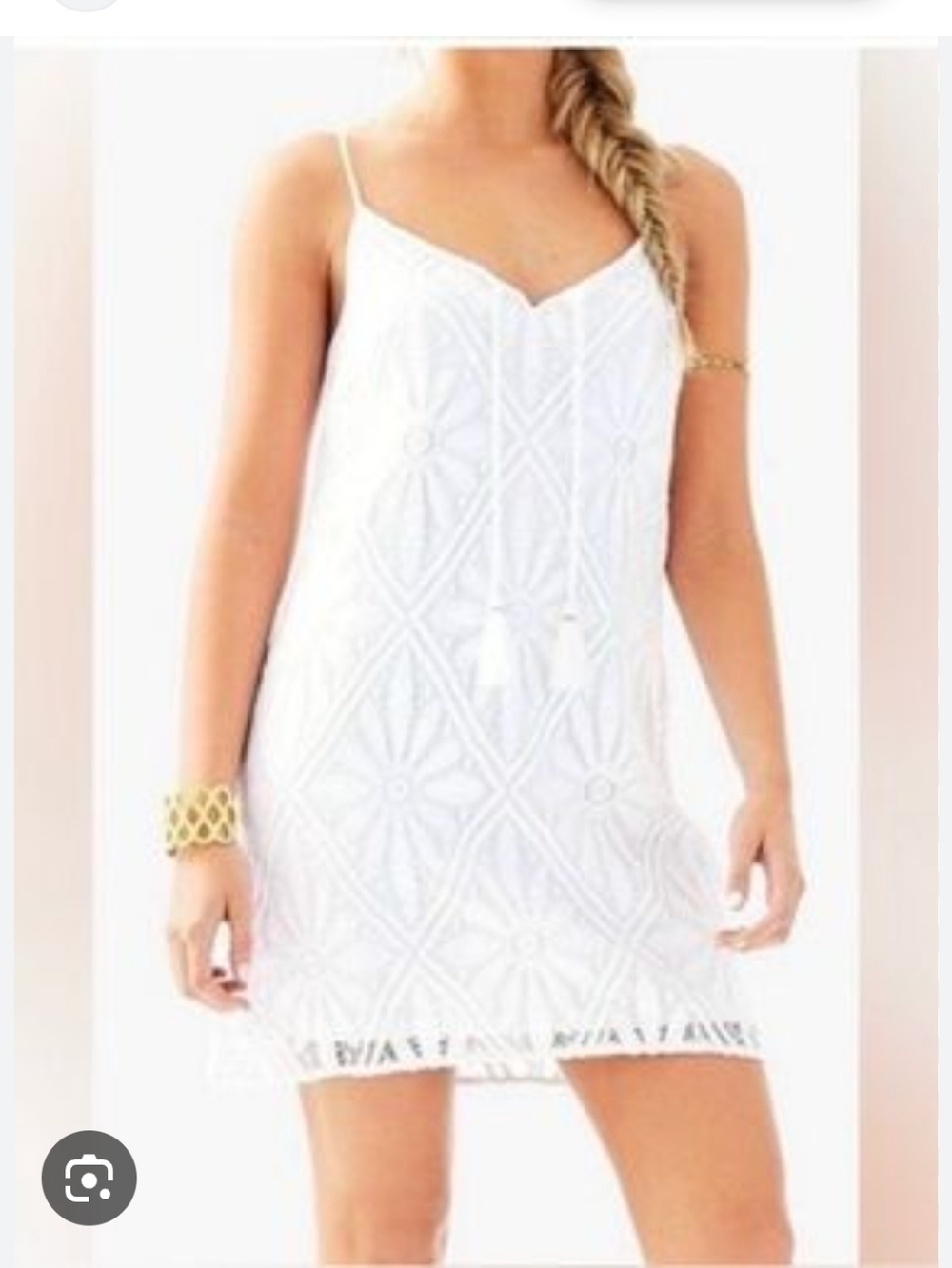 Lilly Pulitzer White Eyelet Cutaway Midi Dress SIze L